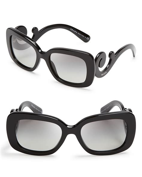 prada black rectangular sunglasses|prada rectangular eyeglasses.